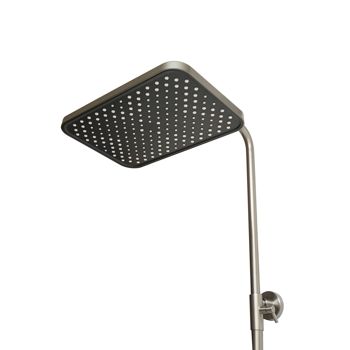 Set dus multifunctional cu termostat, afisaj digital temperatura apa, 4 functii de curgere a apei, pipa cada, dus dreptunghiular, dus de mana, dus bideu, gri